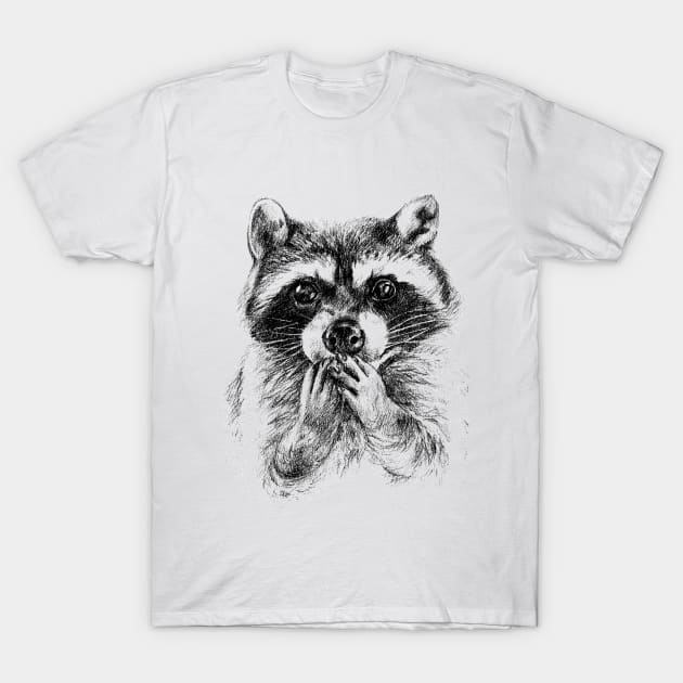 Surprised raccoon T-Shirt by annashell